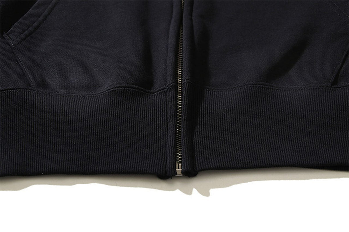 Arrows Graphic Zip Hoodie – Black