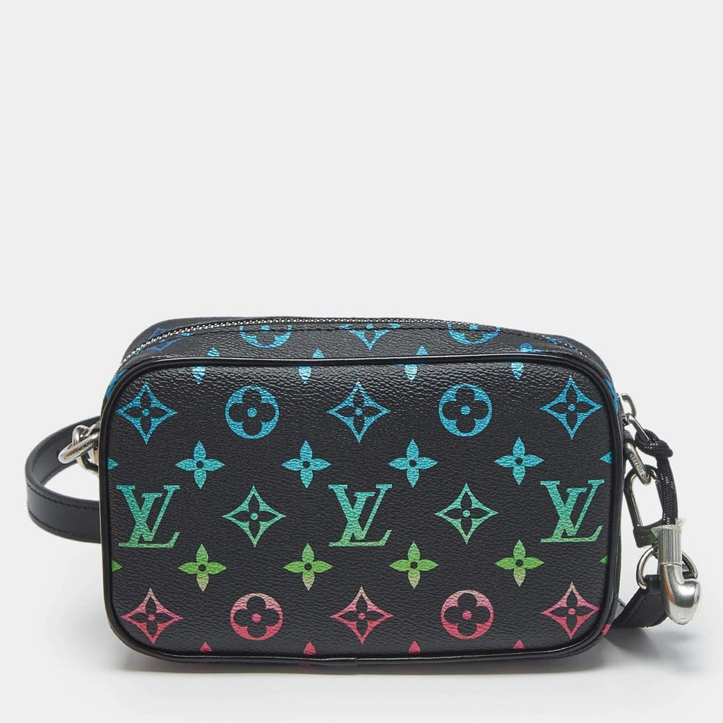 Monogram Multicolor Leather Crossbody Bag (Black)