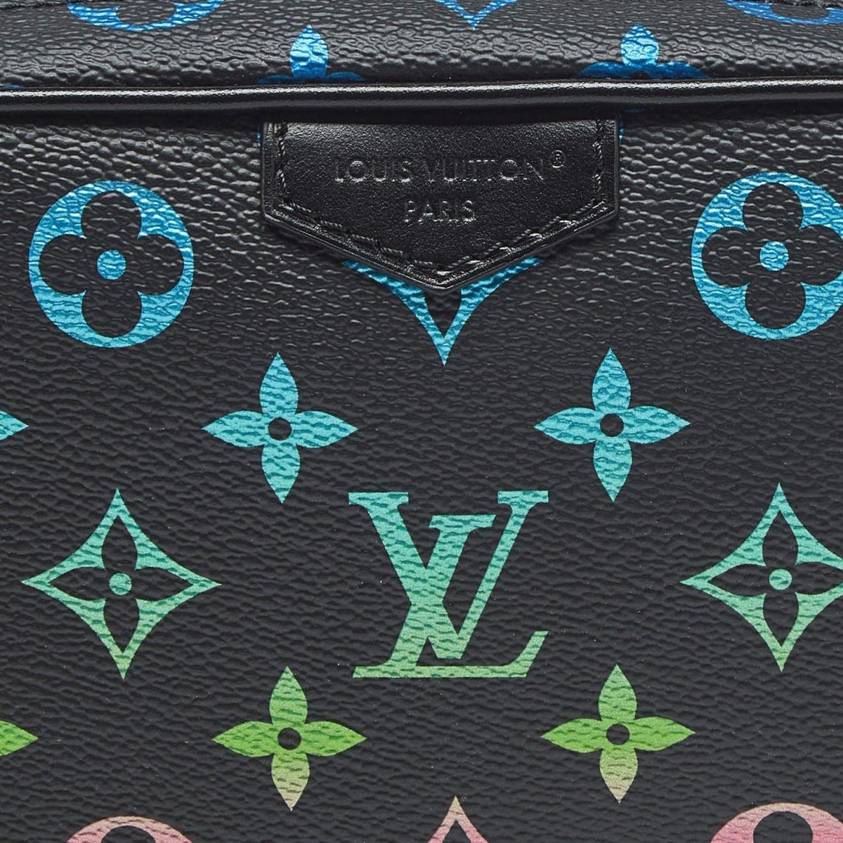 Monogram Multicolor Leather Crossbody Bag (Black)