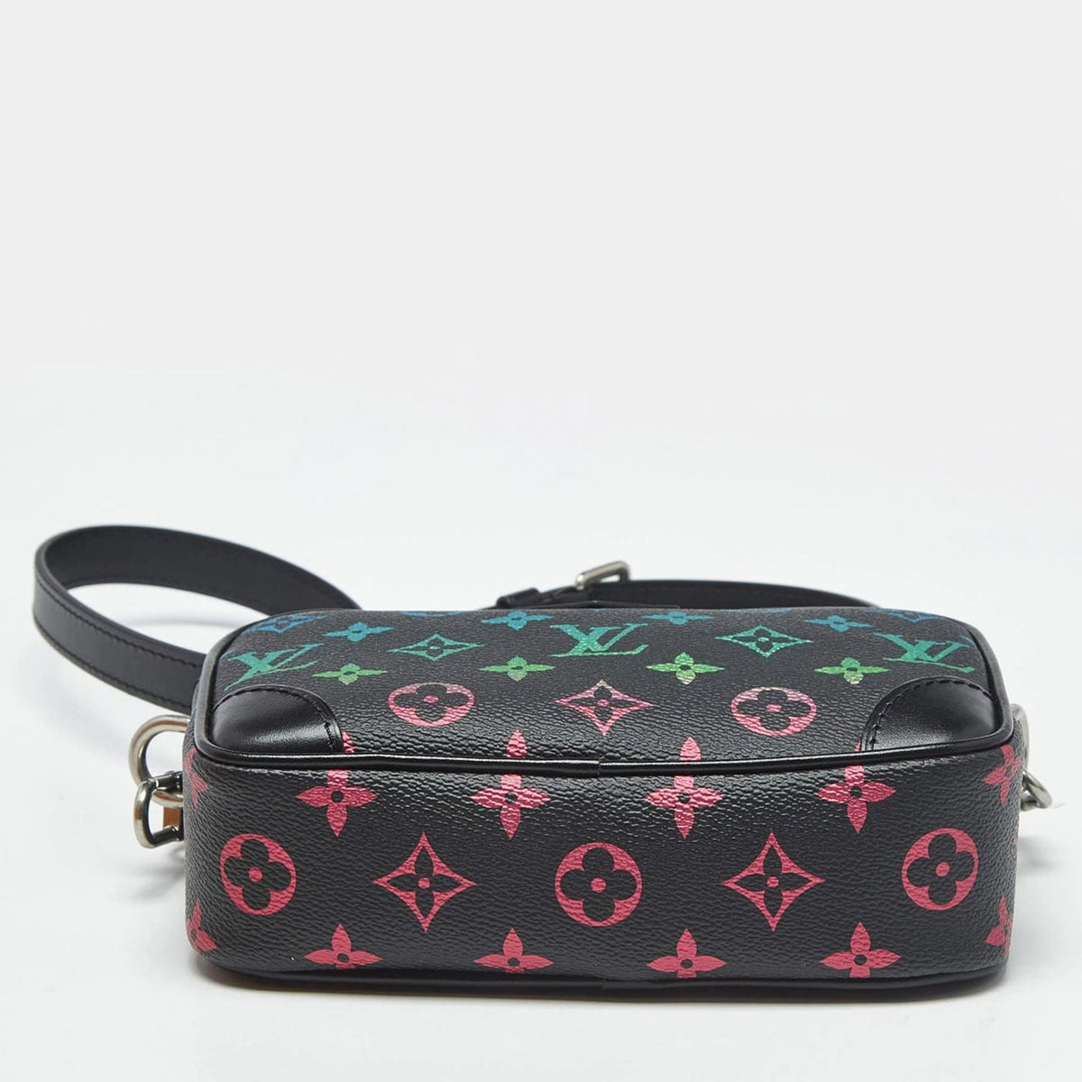 Monogram Multicolor Leather Crossbody Bag (Black)