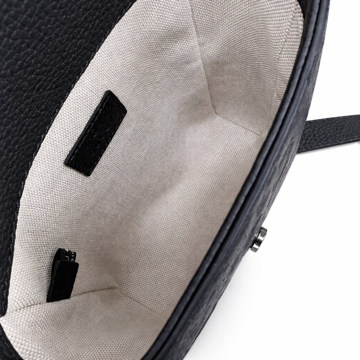 Black Embossed Leather Mini Crossbody Bag
