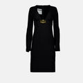 Belted V-Neck Midi Dress