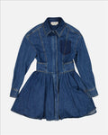 Structured Denim Fit-and-Flare Dress