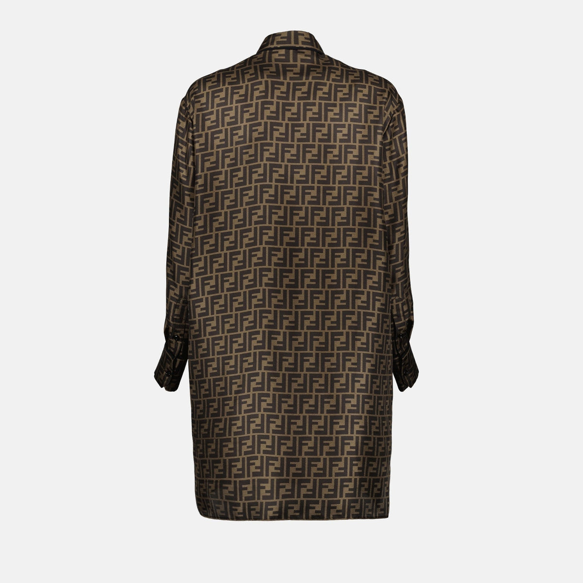 Monogram Silk Shirt Dress