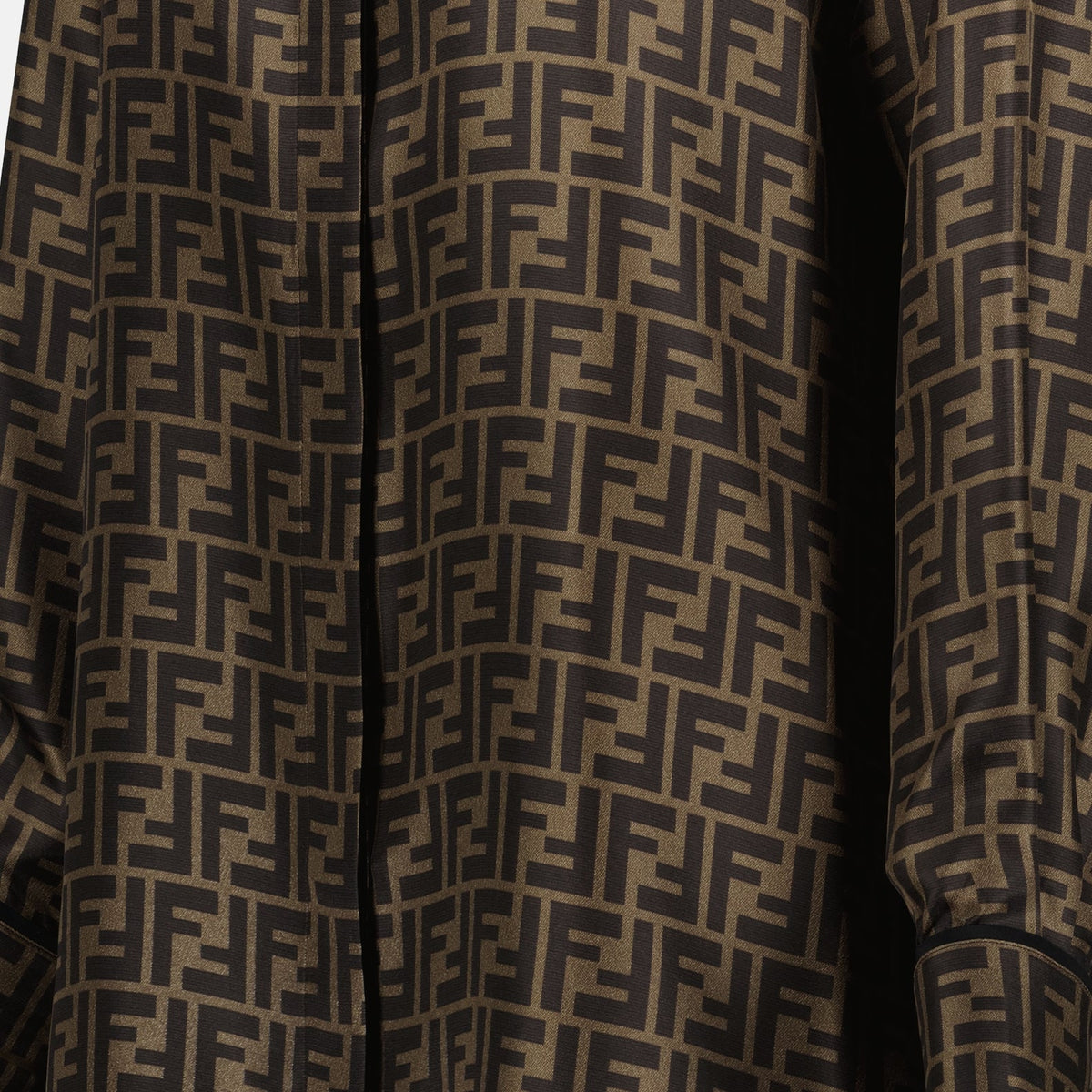 Monogram Silk Shirt Dress