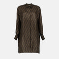 Monogram Silk Shirt Dress
