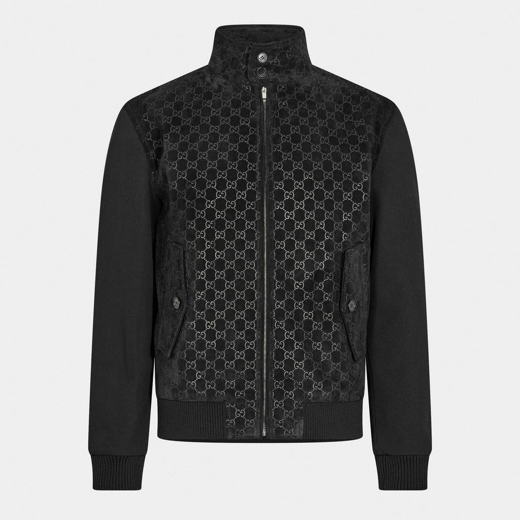 GG Jacquard Zip-Up Jacket in Black